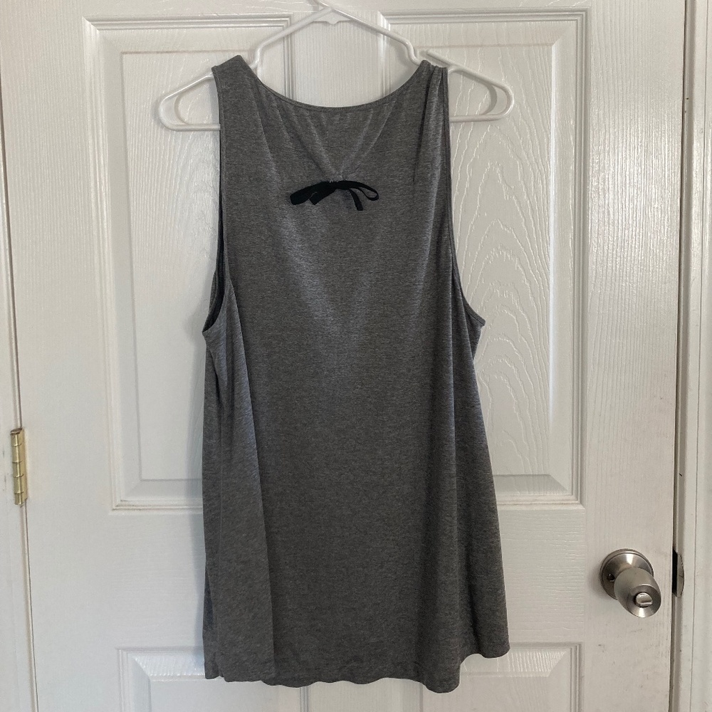 gently worn gray J Crew tank with back tie bow XL
